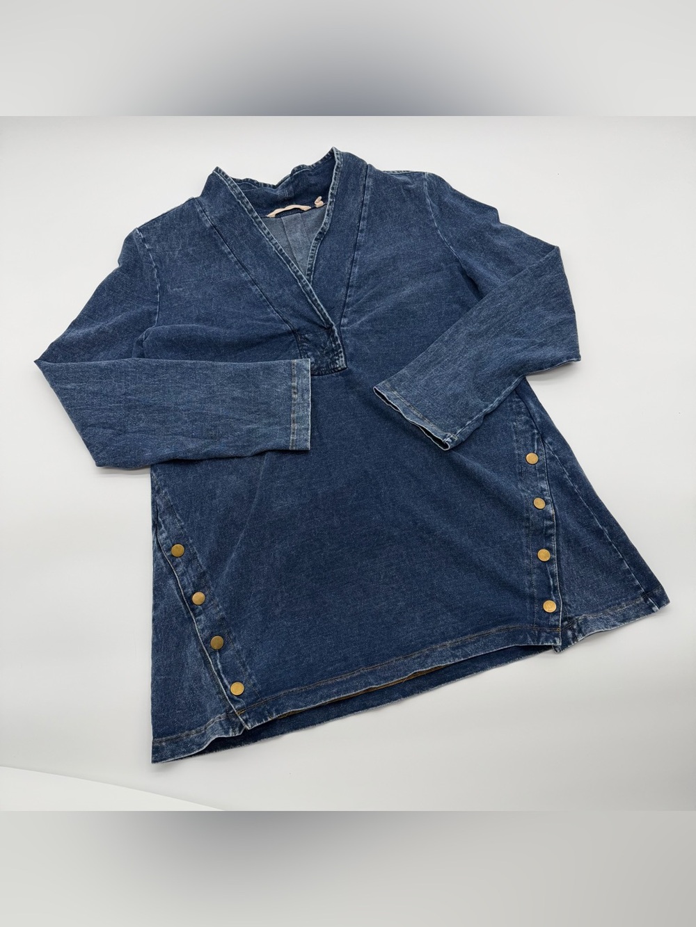Soft Surroundings Faded Dark Blue Denim Tunic